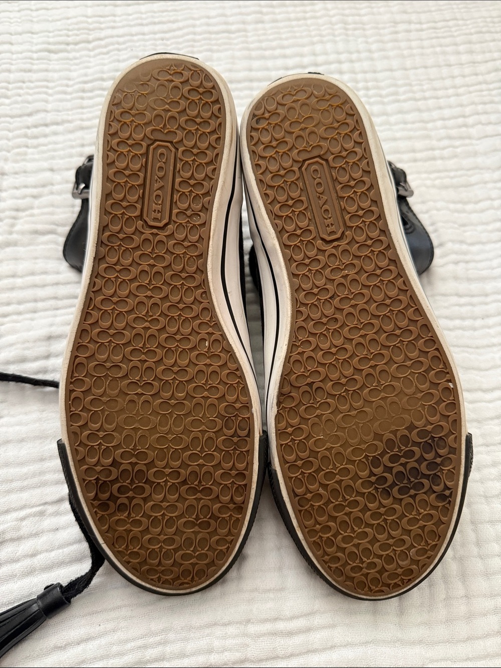 Coach Black High-Top Sneakers with Tassel and Buckle - Picture 4 of 8